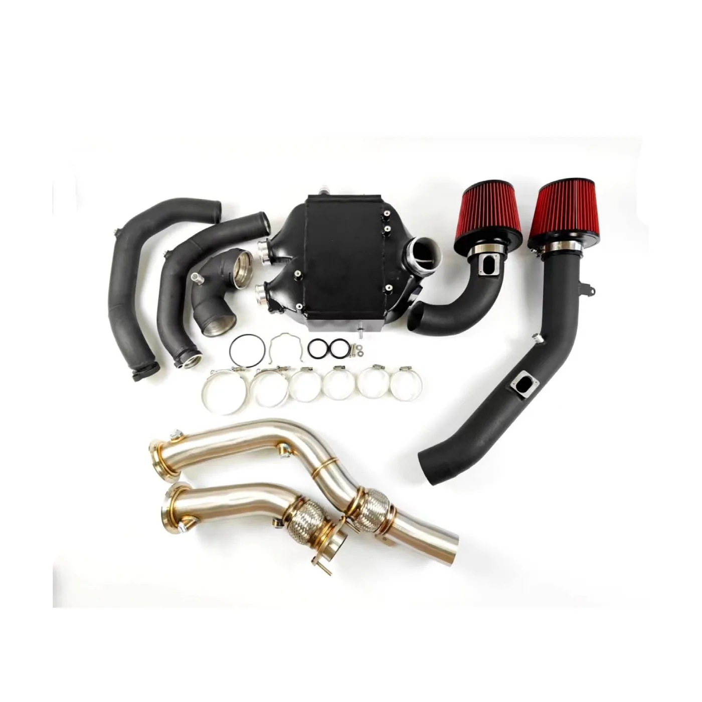 Performance Intercooler Charge Pipe Intake Downpipe Kit For BMW M3 M4 F80 F82