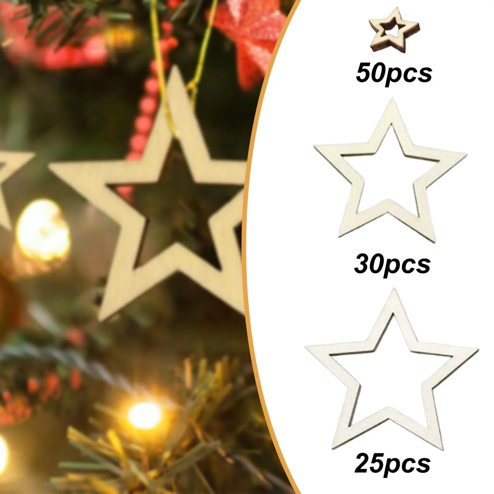 Estrellas huecas de madera, recortes de madera de primera calidad para pintura en el aula, álbum de recortes, coronas florales, juego de bloques artesanales creativos