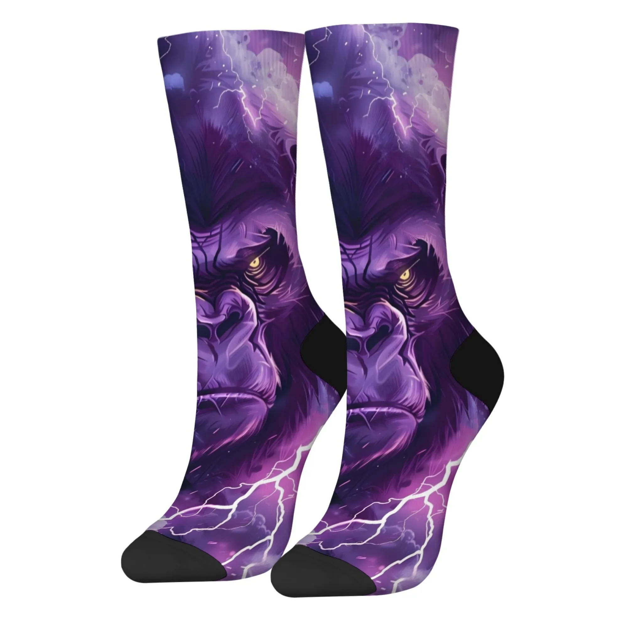 Lightning Gorilla Lustige Herrensocken Neuheit Happy Kompressionssocken Harajuku Stil Straße Hip-Hop Persönlichkeit Trend Socken Geschenk