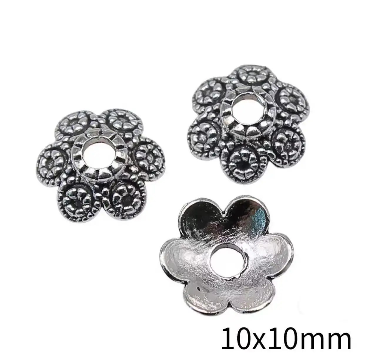 

30pcs 10*10mm Alloy matel tibetan silver vintage spacer bead caps HW2535