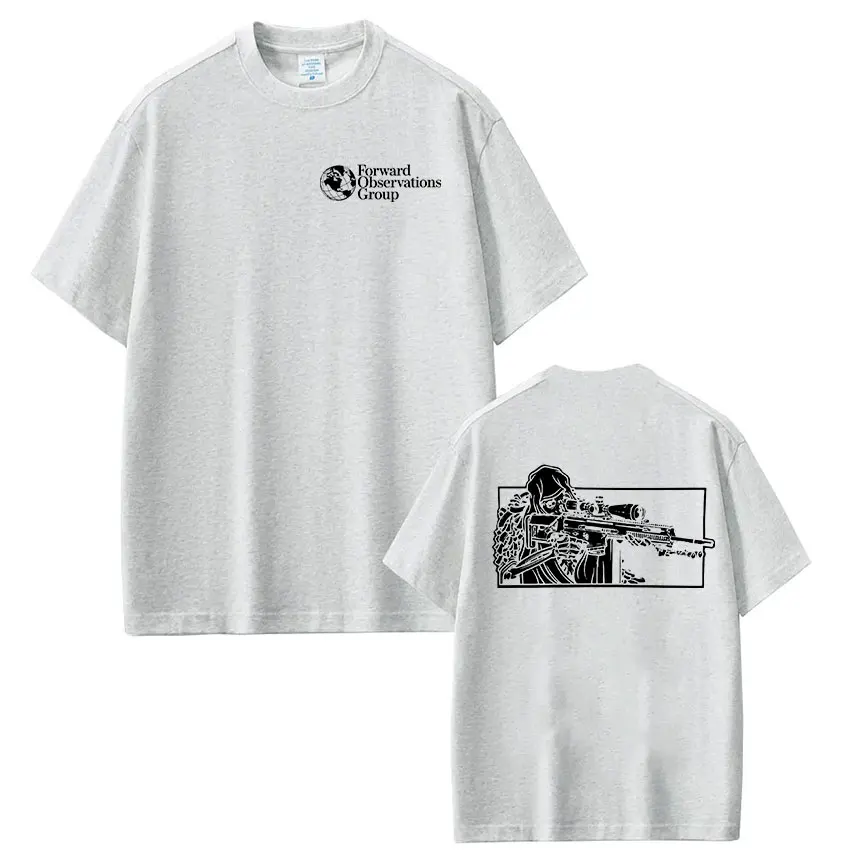 FOG Forward Observations Group Skelett-T-Shirt Herrenbekleidung Mode Gothic Übergroßes Lässiges Kurzarm-T-Shirt Streetwear – Detail 5