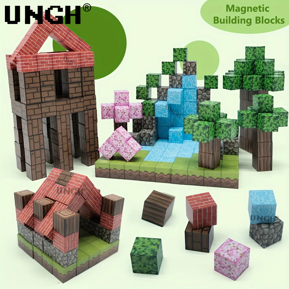 UNGH 50-200PCS magnetische blok bouwsteen magneet puzzel speelgoedbouwset STEM constructie DIY educatief speelgoed geschenken