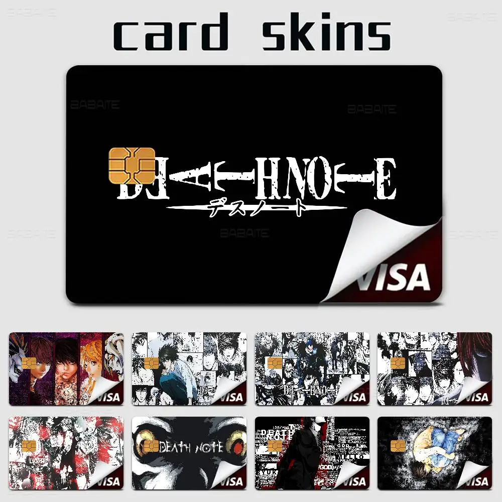 Anime Death Note Spiel Anime Aufkleber Film Haut Abdeckung Fall Für Kleine Große Kein Chip Debit Kreditkarte Vorderseite