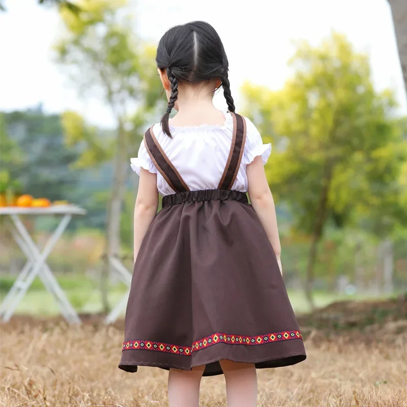 Child Oktoberfest Girl Cosplay Fancy Dress Beer Maid Parade Tavern Wench Halloween Carnival Party Costume