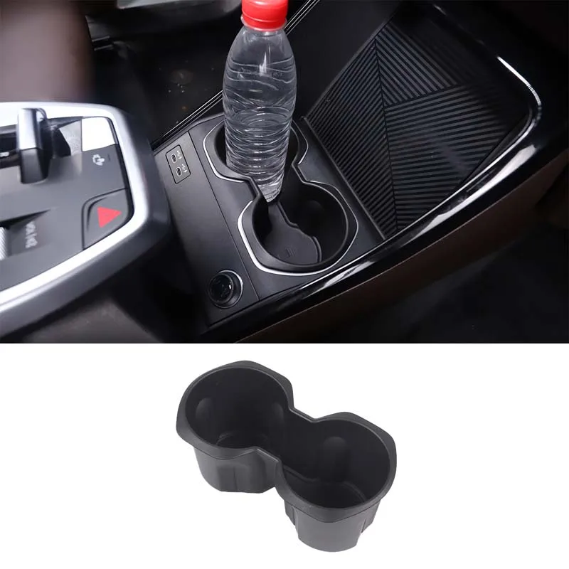 

For BMW X1 U11 2023-2024 TPE Black Water Cup Holder Storage Box Center Console Car Accessories