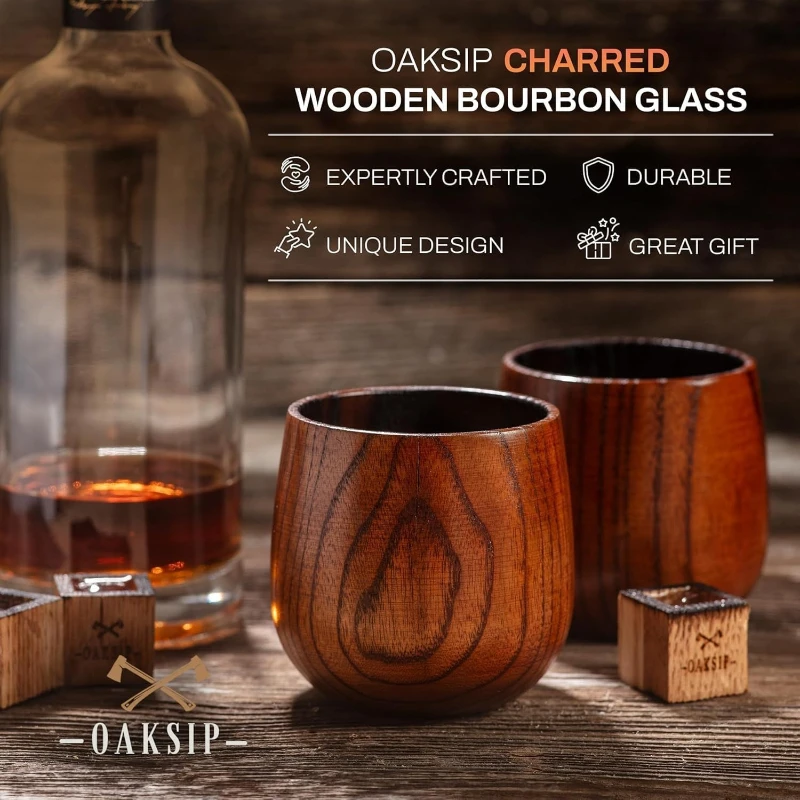 

Wooden Whiskey Glasses for Men's Whiskey Gifts