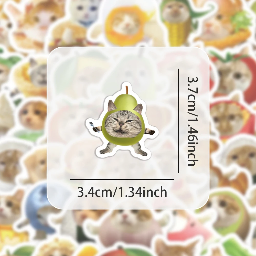 10/30/50pcs Funny Cute Food Cat MEME Animals Stickers Kawaii Decal Laptop Phone Scrapbook Diary Scrapbooking Stationery Sticker