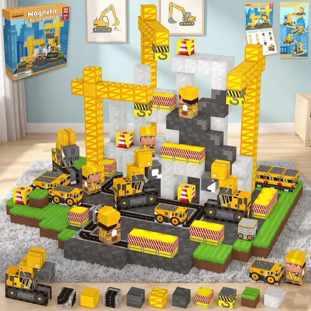 

Creative STEM Magnetic Engineering Vehicle Building Blocks Set Educational Toy DIY Assembly Model Kit Learning Toy Gift for Kids