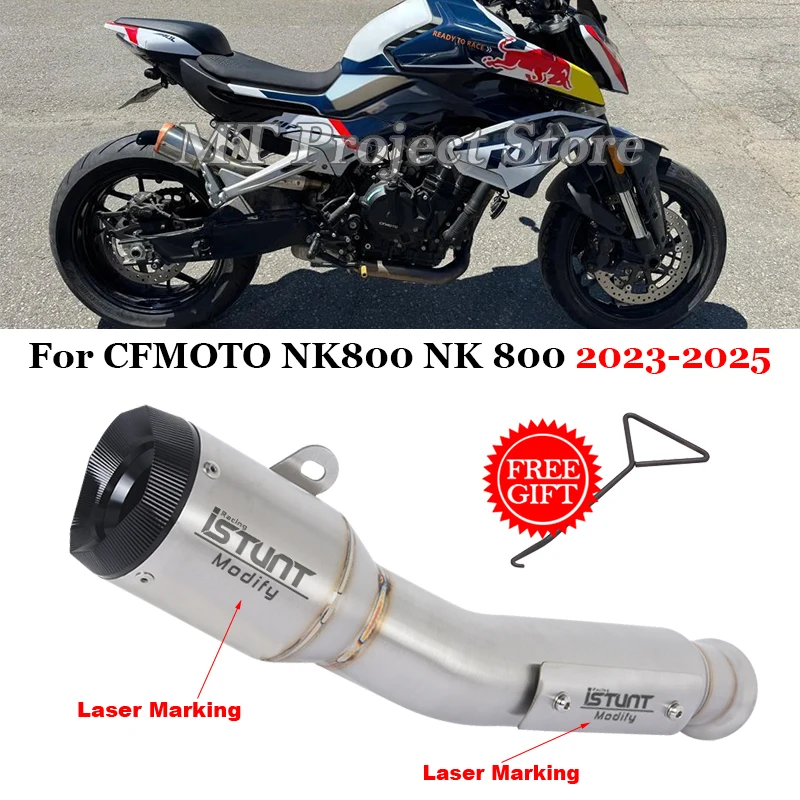 

Slip On Motorcycle Exhaust Escape System With Muffler Middle Link Pipe For CFMOTO 800nk NK800 2023 2024 2025 CFmoto 800NK NK 800