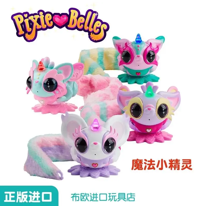本物の Wowwee Pixie Belles インタラクティブフォックストイ ウェアラブルマジックエルフ 電子音と光のアクションフィギュア キッズガールギフトトイ