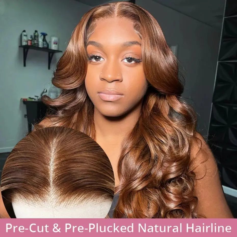 Chocolate Brown Glueless Lace Wig olored Lace Frontal Wigs Human Hair Ready to Wear 5x5 Lace Closure Wig 13x4 Lace Front Wig