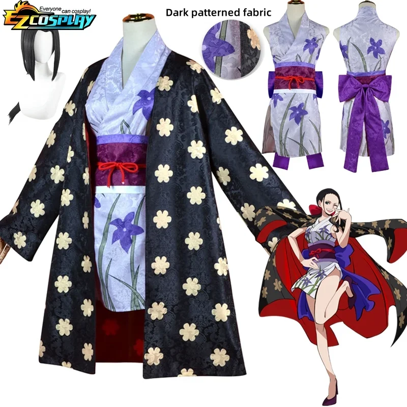 Women Miss Allsunday Nico Robin Cosplay Costume Digital Printing Uniform Kinomo Dress Wig Outfit Halloween Carnival Suit