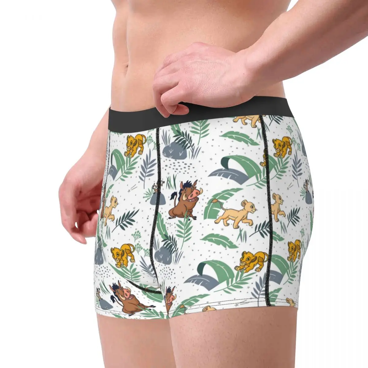 Novedad masculina personalizada, ropa interior de película del Rey León, calzoncillos Boxer Retro Hakuna Matata, pantalones cortos transpirables, bragas, calzoncillos