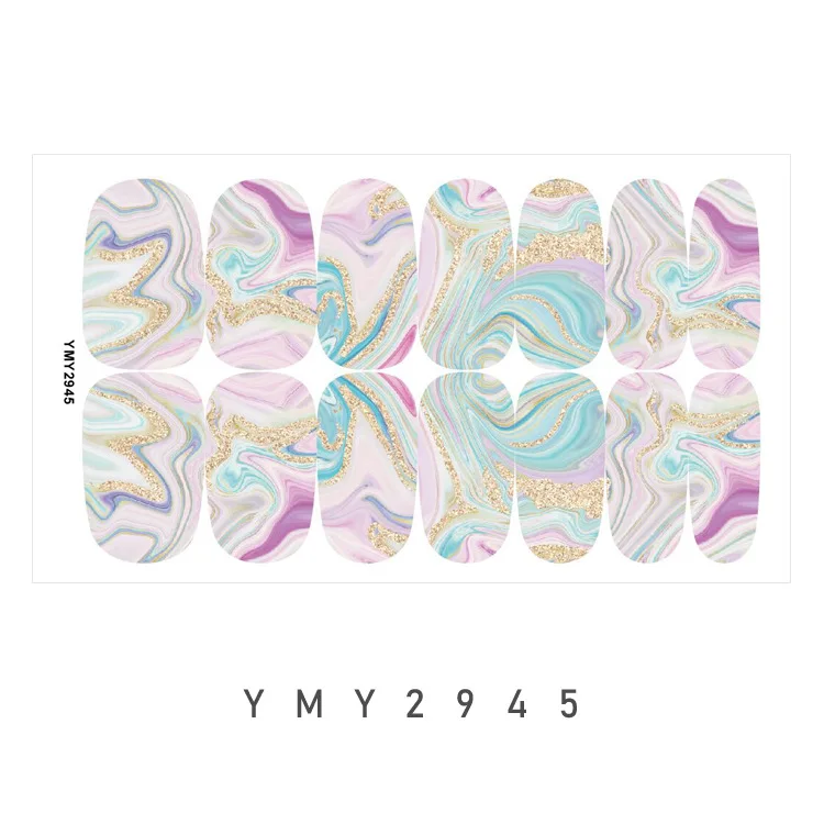 フルカバー大理石スマッジネイルステッカーネイルデコレーションネイルステッカーデザイナー自己粘着ネイルステッカーネイルアートステッカー