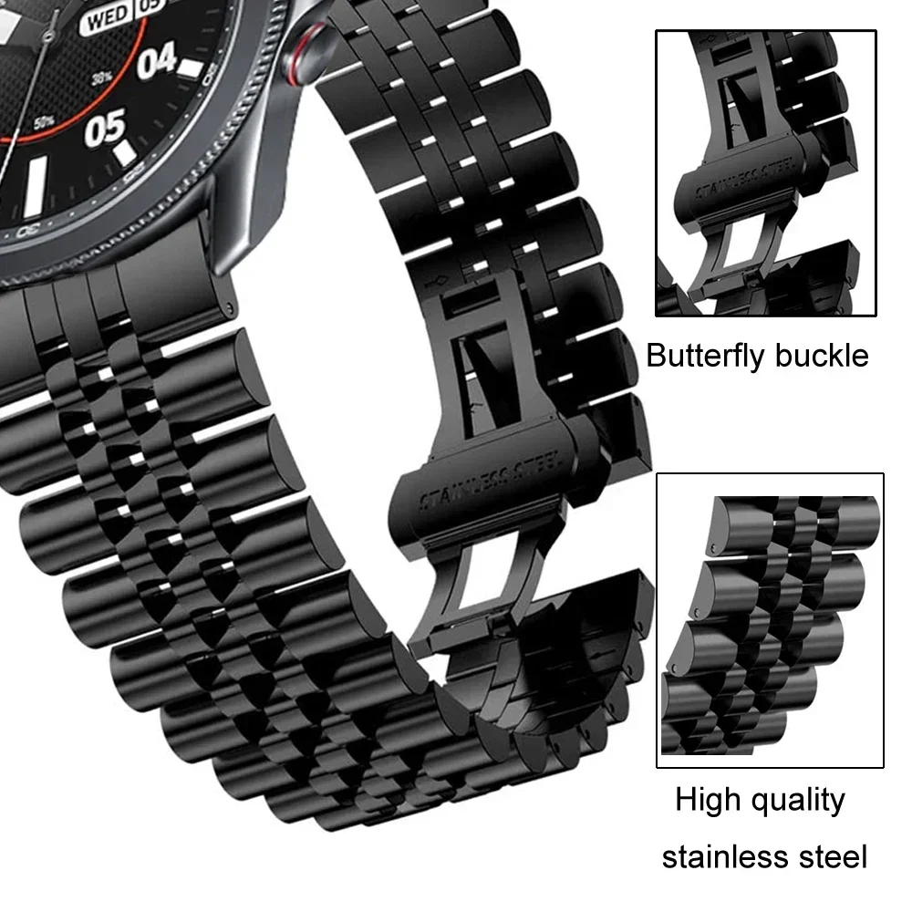 Bracelet en acier inoxydable, 20mm 22mm, pour Samsung Galaxy Watch 7 6 5 40/44mm, en métal, pour Huawei Watch GT5 GT4