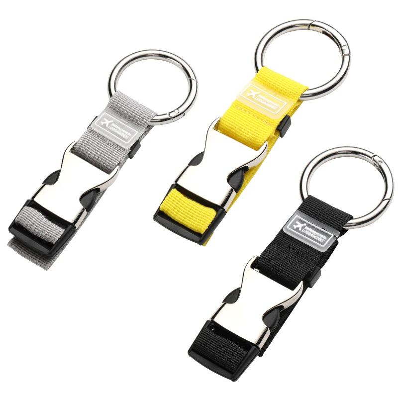 Reisegepäckgurt, tragbarer Befestigungsgurt, Metall-Federclip, verstellbarer Nylon-Rucksack-Befestigungsclip, Gramm-Fixierer, Handtaschenhaken-Gurt – Detail 7