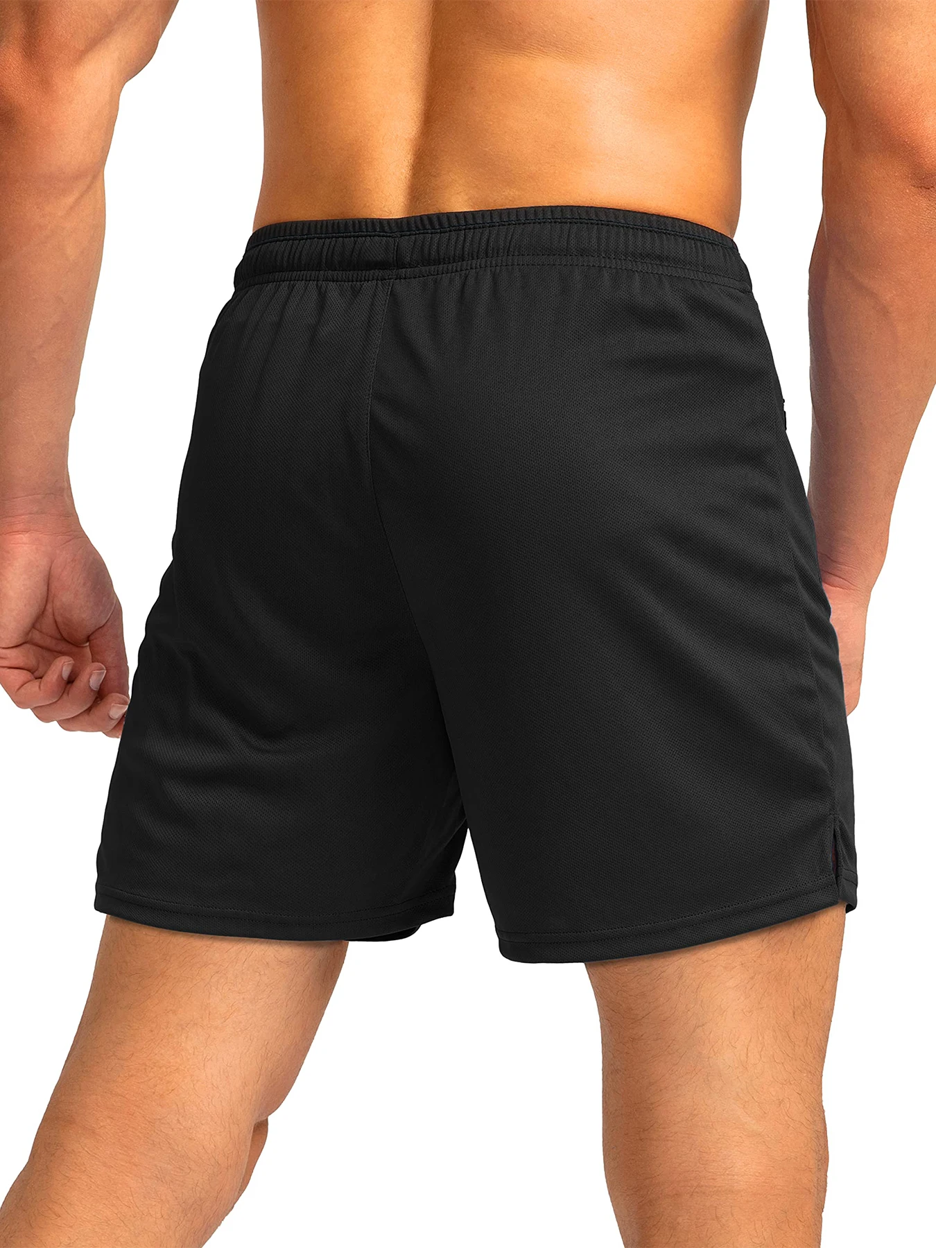 Herren-Laufshorts mit Reißverschlusstaschen, schnelltrocknend, geeignet für Fitness-Workouts, 5-Zoll-Herrenshorts – Detail 18
