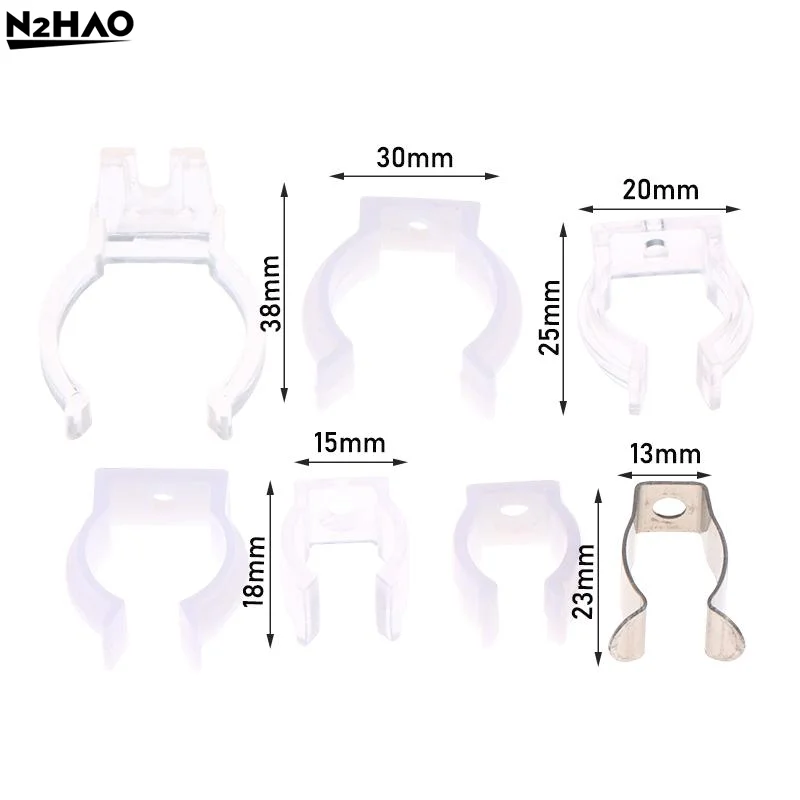 100Pcs Plastic T5 T8 LED Round Neon Fixed Clip Plastic Buckle Transparent White Connector Holder Silica Gel Tube Accessories