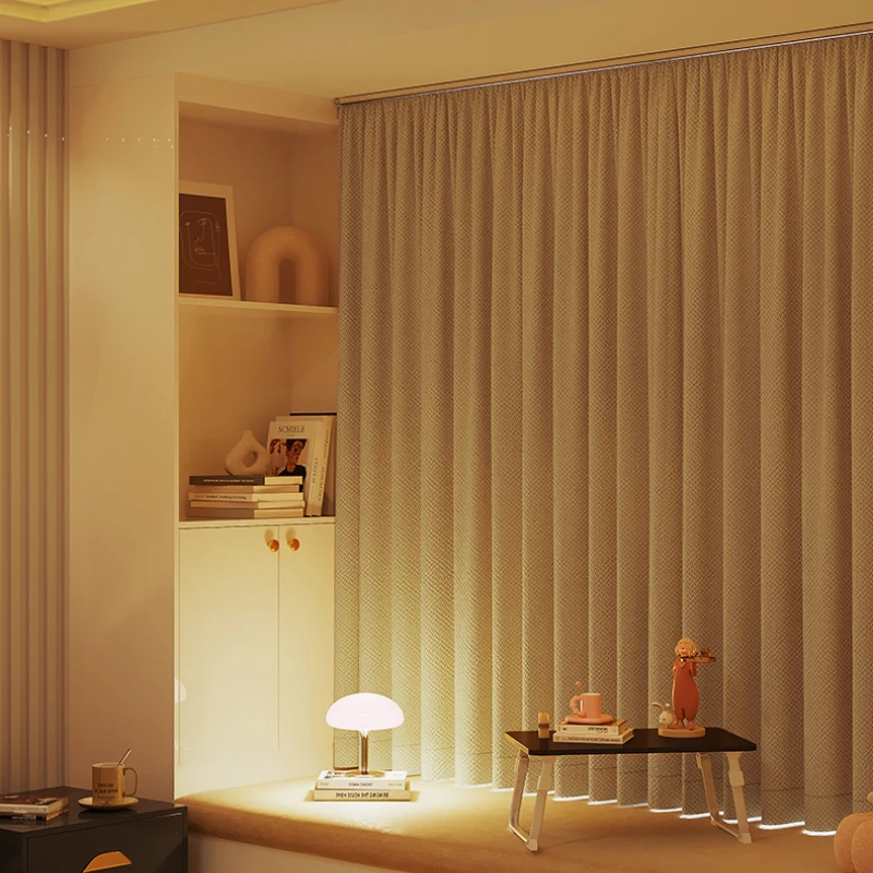 

Bedroom Bay Window Curtains Large Area Floor-to-ceiling Window Drapes Home Living Room Drape Hotel Thickened Soundproof Curtain