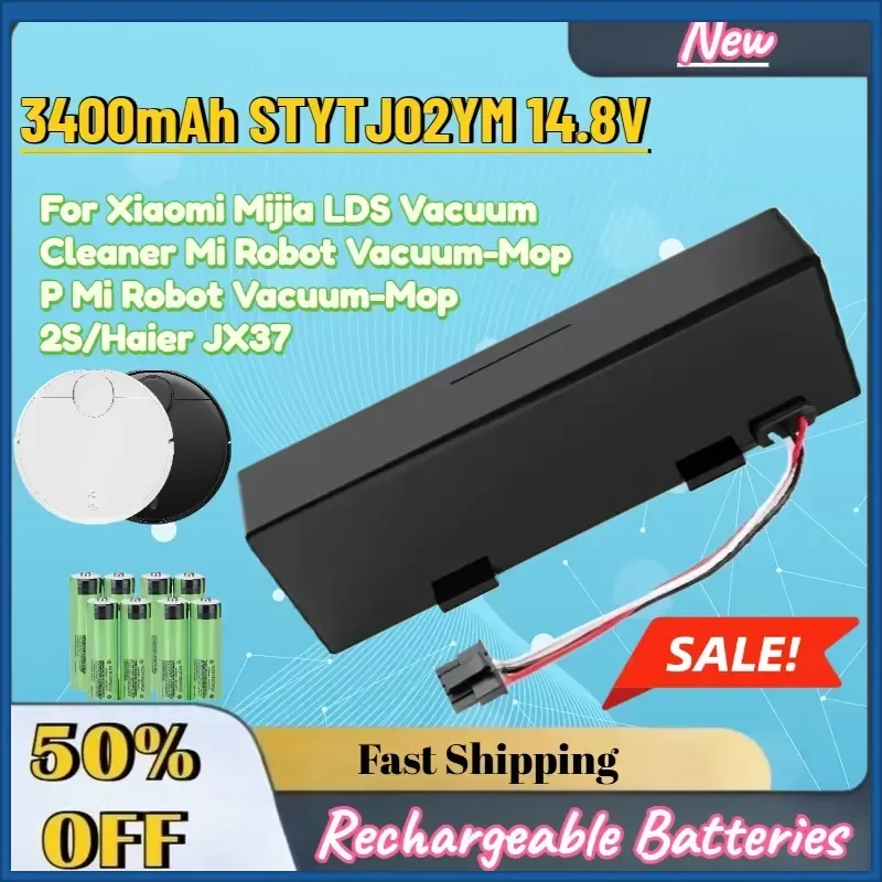 For Xiaomi Mijia LDS Vacuum Cleaner Mi Robot Vacuum-Mop P Mi Robot Vacuum-Mop 2S/Haier JX37 New 3400mAh STYTJ02YM 14.8V