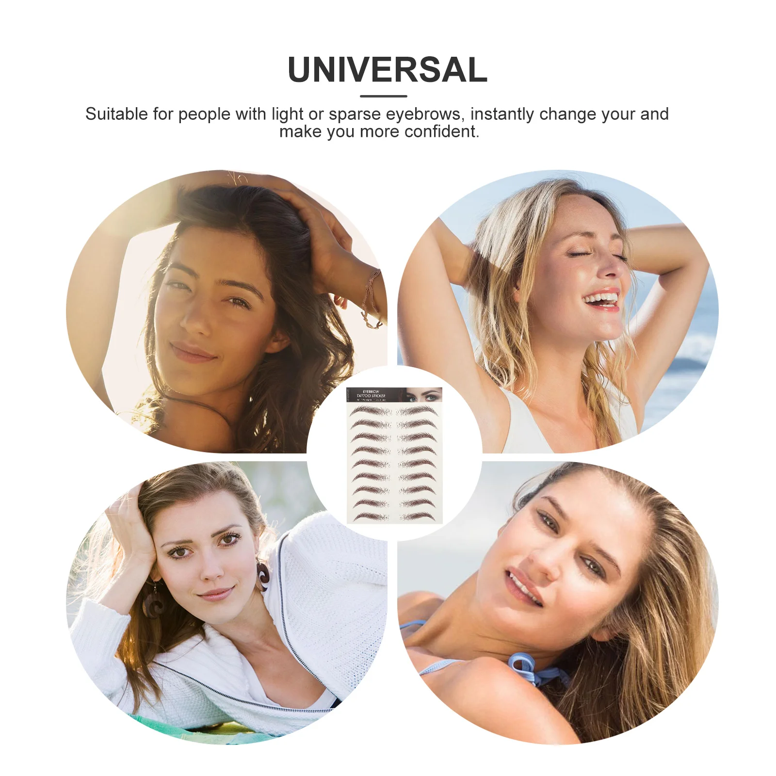 

Imitation Eyebrow Stickers 9 Sheets Waterproof Easy to Use Perfect Brows for Various Face Shapes No Skin Harm Eyebrow Stickers