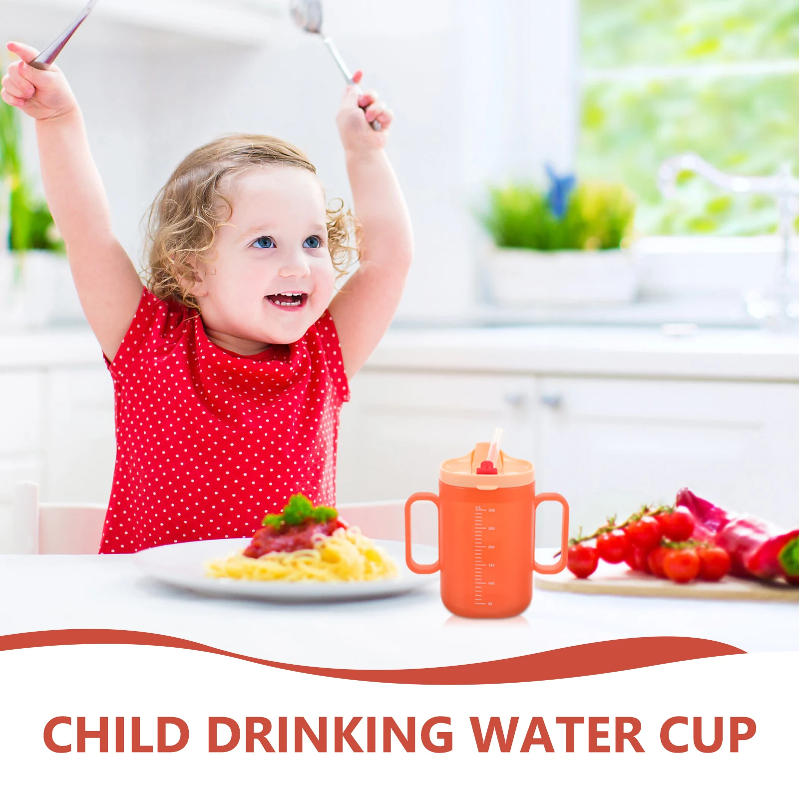 

Baby Learning Drinking Cup Toddler Straw Cups Reusable PP Silicone Ergonomic Handles Training Cups for Kids Water Milk