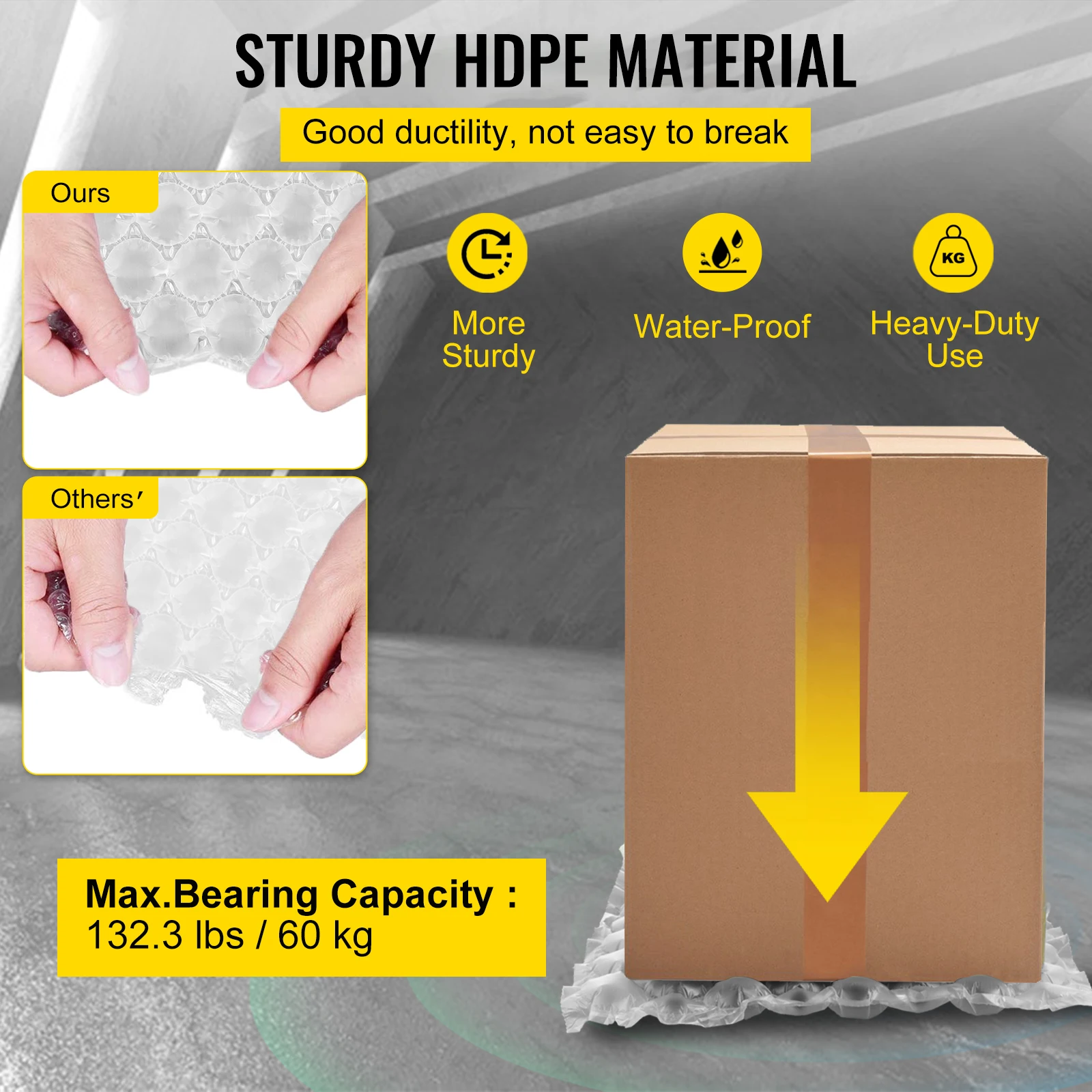 Imagem -03 - Vevor-shockproof Air Cushion Wrap Rolls Air Cushion Film Não Inflado Bolha Embalagem Amortecimento Wrap Rolls 984ft