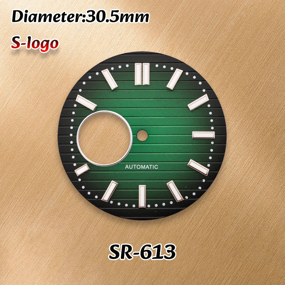NH38 Movement S Logo 30.5mm Nautilus Hollow Dial Green Luminous Watches for men Watch Modification Accessories