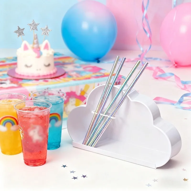 Canudos laser de papel descartáveis, 25/50 peças, canudos arco-íris, bebidas de cerveja, suco, aniversário, festa de casamento, natal, necessidades diárias