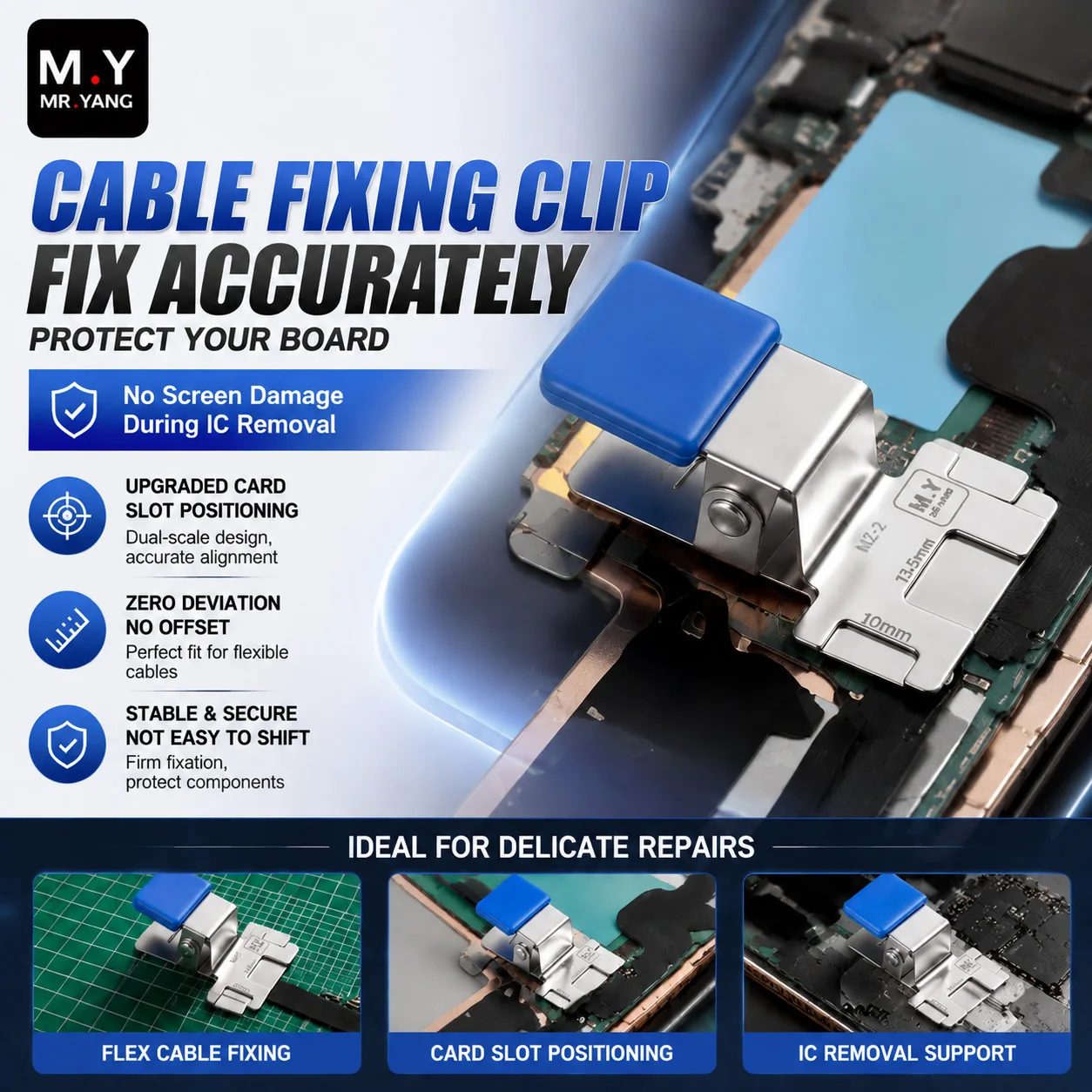 MY MR YANG MZ2 Ribbon Flexible Cable Fixing Clamp Holder Zero Offset Positioning For IC Removal Phone Mainboard Maintenance Tool