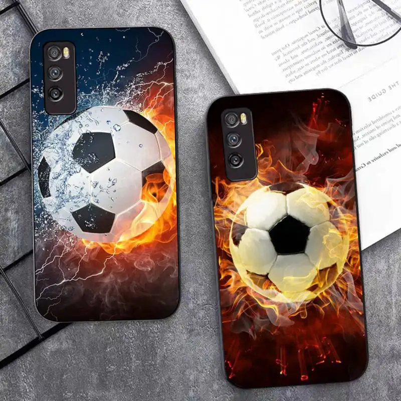 Fire Football Soccer ball Phone Case for Huawei Mate 20 10 9 40 30 lite pro X Nova 2 3i 7se