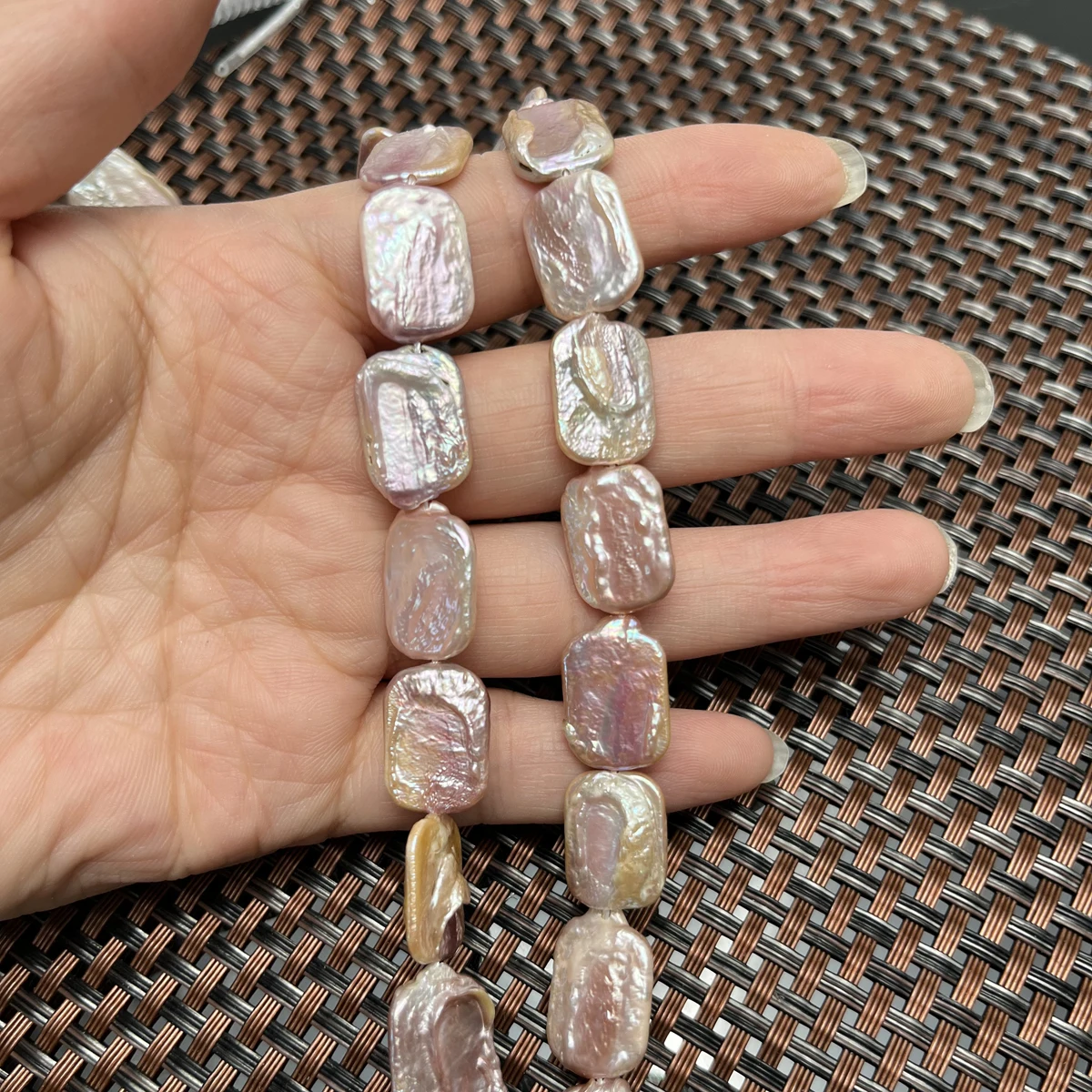 

12x15mmAAA Natural Freshwater Purple Square Baroque Pearl Bead Jewelry Make Gift DIY Necklace Bracelet Accessories Wedding Women