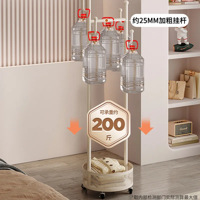 Custom. round Cactus Hanger Large Capacity Storage Rack with Basket Fashion Household Clothes Hanger Small Size Movable Hanger