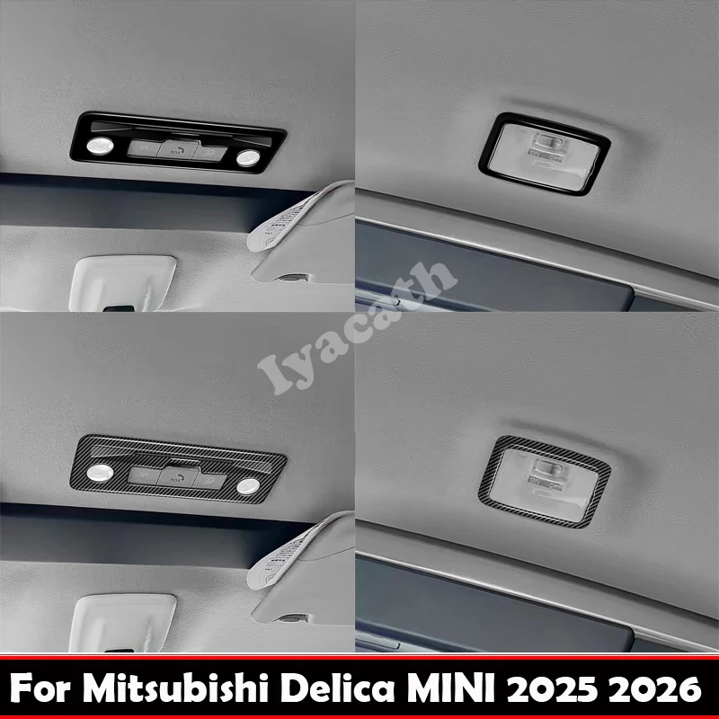 

Для Mitsubishi Delica MINI 2025 2026: накладки на передние и задние лампы для чтения из ABS-пластика под карбон, декоративные наклейки для интерьера