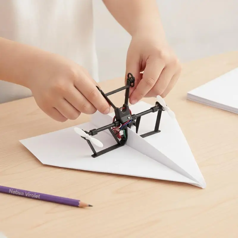 Remote Control Paper Airplane Kit With Gyro Stabilizer DIY Electric RC Plane Power Module Paper Aircraft Transmitter Component