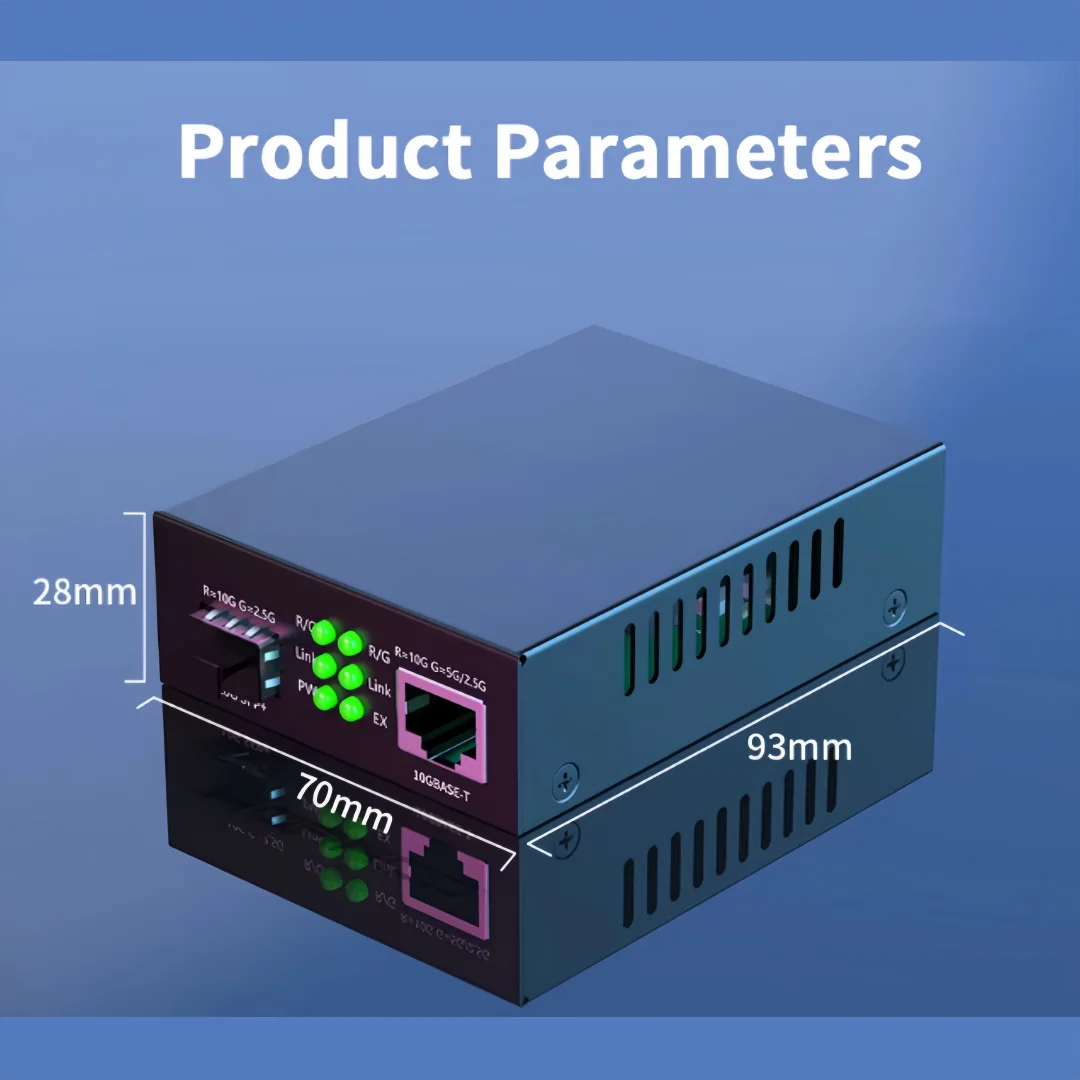 SUMMITEK 10Gbps SFP + الألياف إلى RJ45 محول الوسائط RJ45 إلى SFP + 10/100/1000M/2.5G/10G إيثرنت 10000M محول جهاز الإرسال والاستقبال