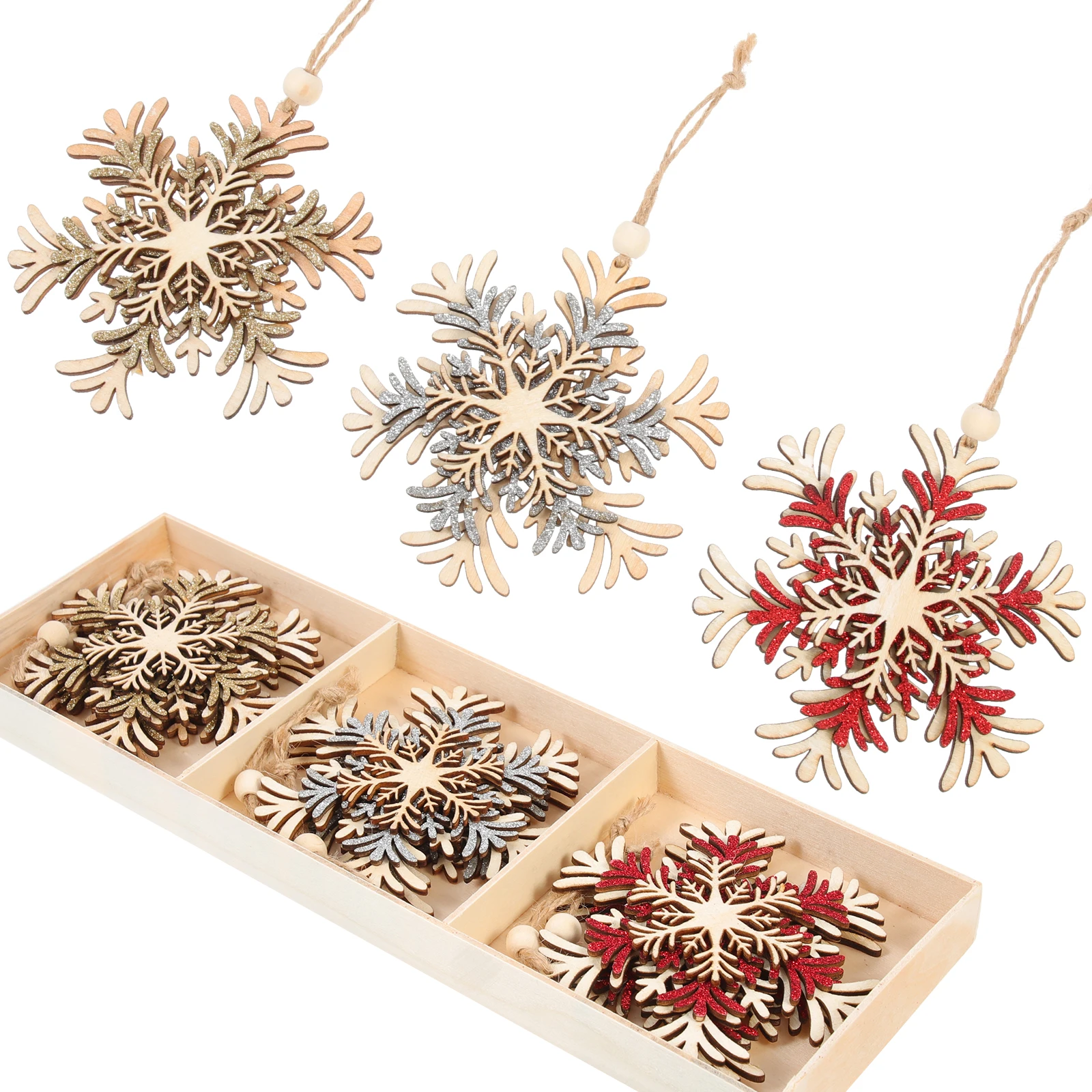 

6 Pcs Christmas Tree Hanging Decorations Christmas Decorations Snowflake Pendants Hanging Tree naments Indoor Gifts Holiday