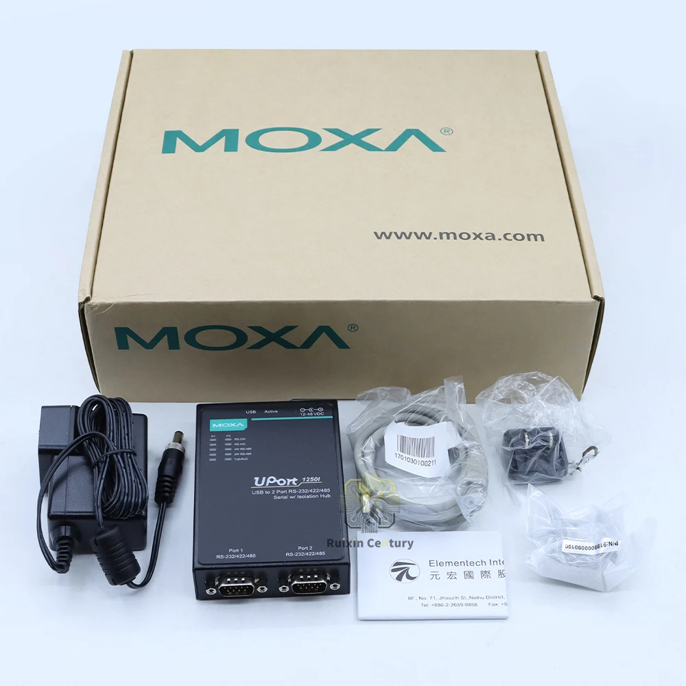 FOR MOXA UPort 1250I 2-Port RS232/422/485 USB-to-Serial Converter Card 921.6Kbps 480Mbps 128B FIFO 15KV ESD 2KV Isolation