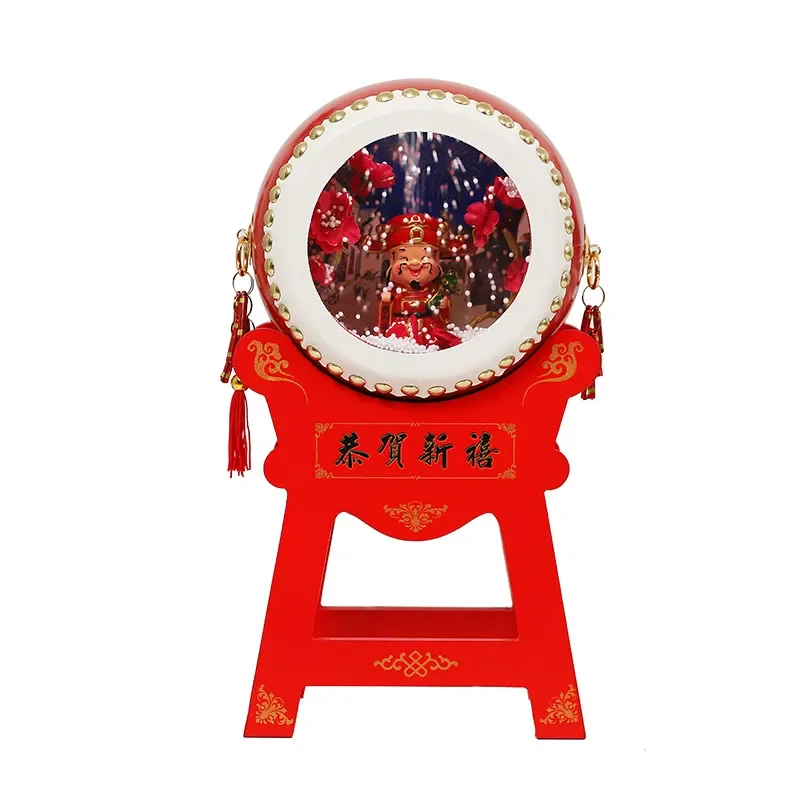 For Chinese New Year Decorations Snow Gong Drum Ornaments Hotel Mall Home Furnishing Atmosphere Props Creative Festival Set