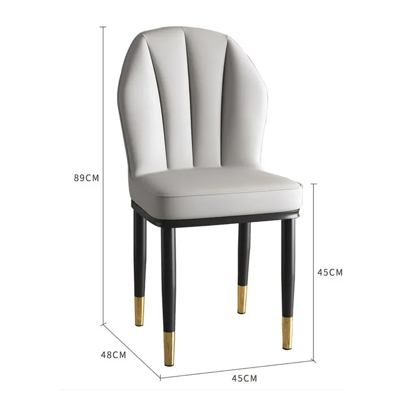 Luxury Nordic Dining Chairs Modern Metal Ergonomic European Living Chairs Leather Wipeable Sedie Sala Da Pranzo decoration