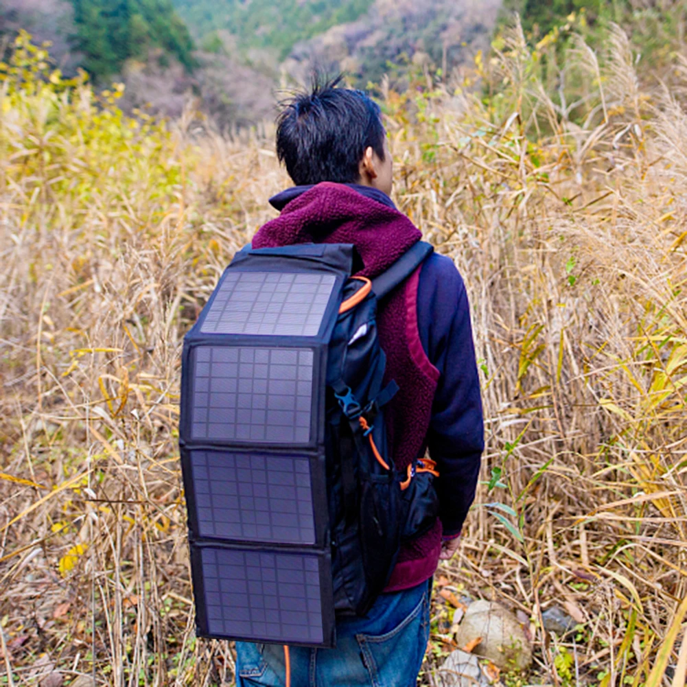 

30w Cell Charger Camping Accessories Solar Battery Waterproof Emergency Charging Panel Efficient Output for Smart Phone Supplies
