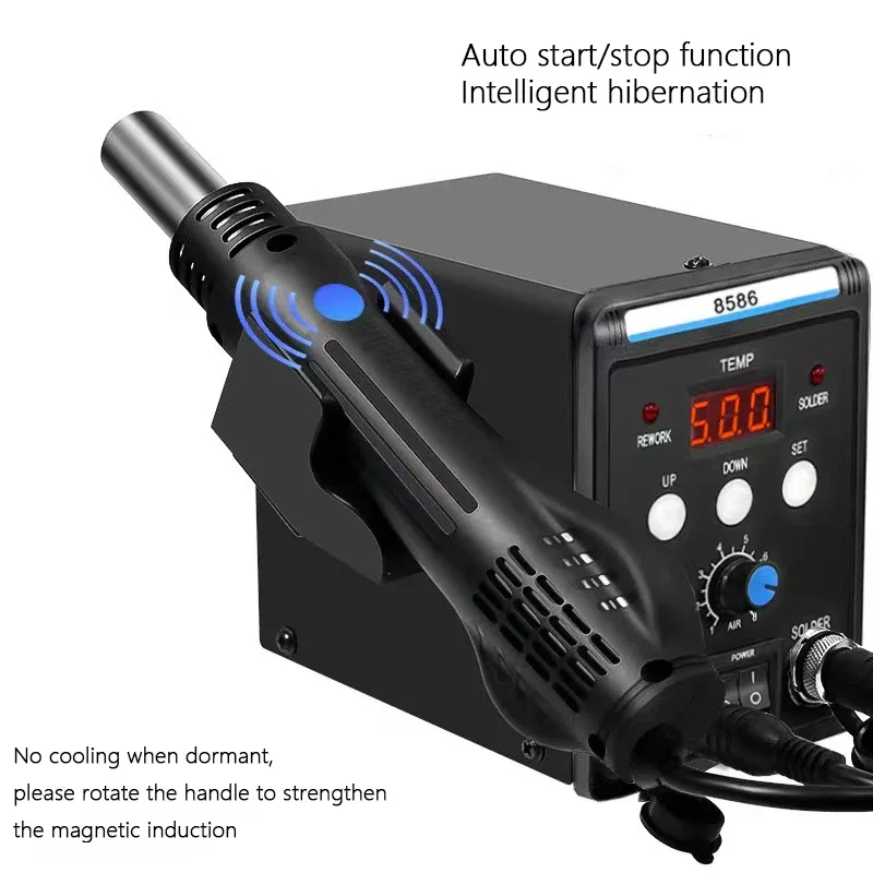 Hot air head 2-in-1 electronic soldering iron welding station with automatic sleep function