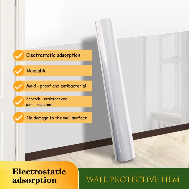 

Wall Anti-Mold Antibacterial Sheet PP Static Cling Protection Film Scratch Stain Resistant Transparent Film Protective Cover