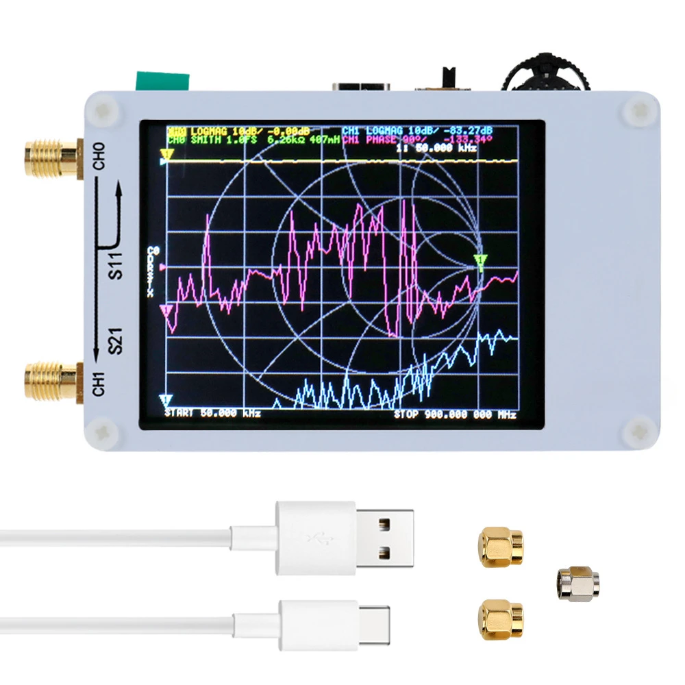 Antena do analisador de rede vetorial de 2,8 polegadas 50KHz ~ 900KHz