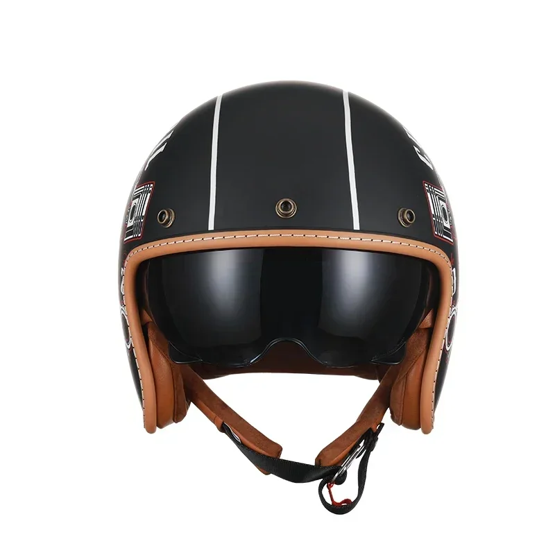 Retro 3/4 rosto aberto metade capacete da motocicleta cyril b206 leve adulto vantage jet capacete para homens mulheres dot ece aprovado