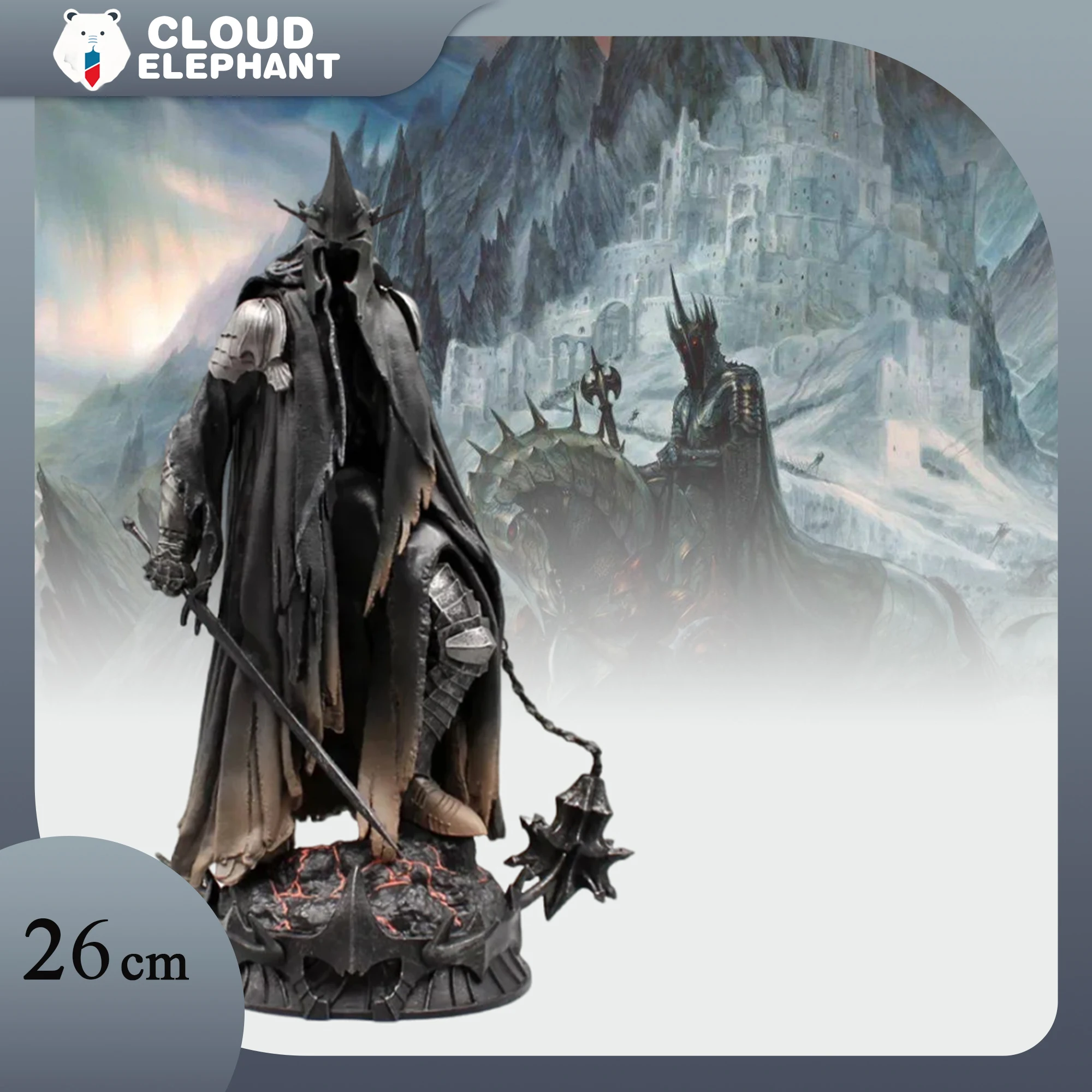 Classic Witch-king Of Angmar Figure Lord of Rings GK Nazgul Ringwraith  Figurine 26cm PVC Model Desktop Decoration Children Gift