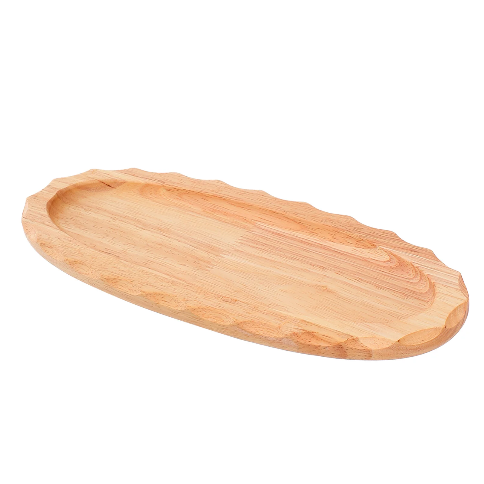 

Wooden Sushi Serving Tray Ripple Edge Oval Japanese Style Sushi Board Party Wedding Fruit Dessert Plate Wood Serving Boats