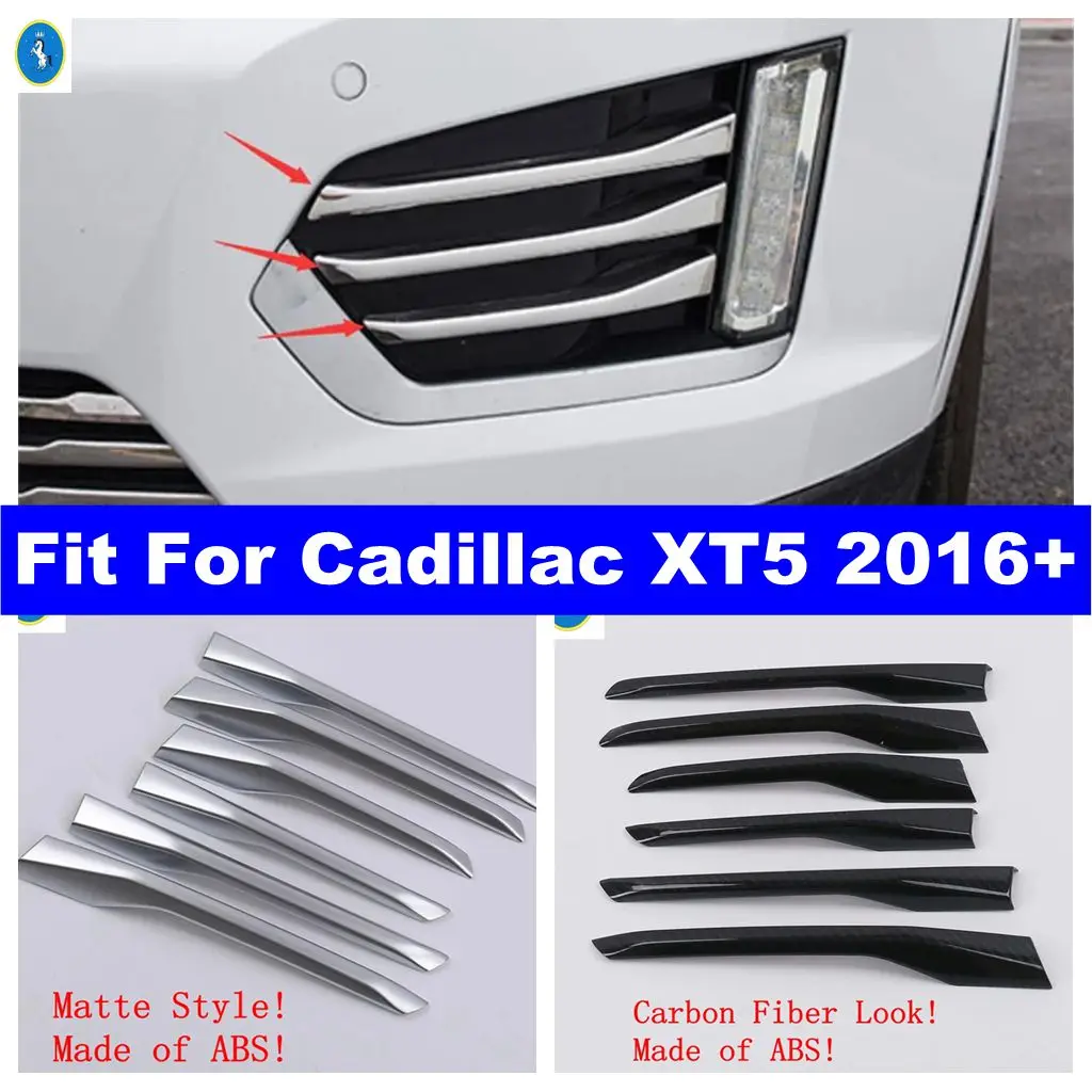 

Car Exterior Accessories Front Grille Fog Lights Lamps Eyelid Eyebrow Stripes Decor Cover Trim Fit For Cadillac XT5 2016 - 2020