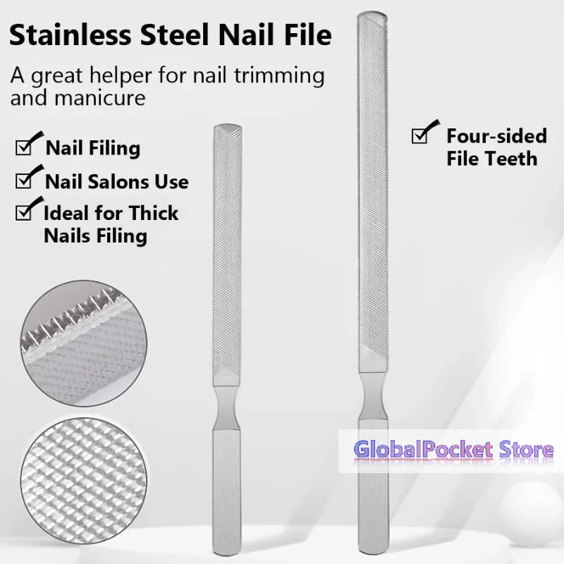 [TG823]Four-Sided Stainless Steel Nail File,Durable Nail Tool For Shaping And Polishing,Perfect For Salon Use And Home Nail Care