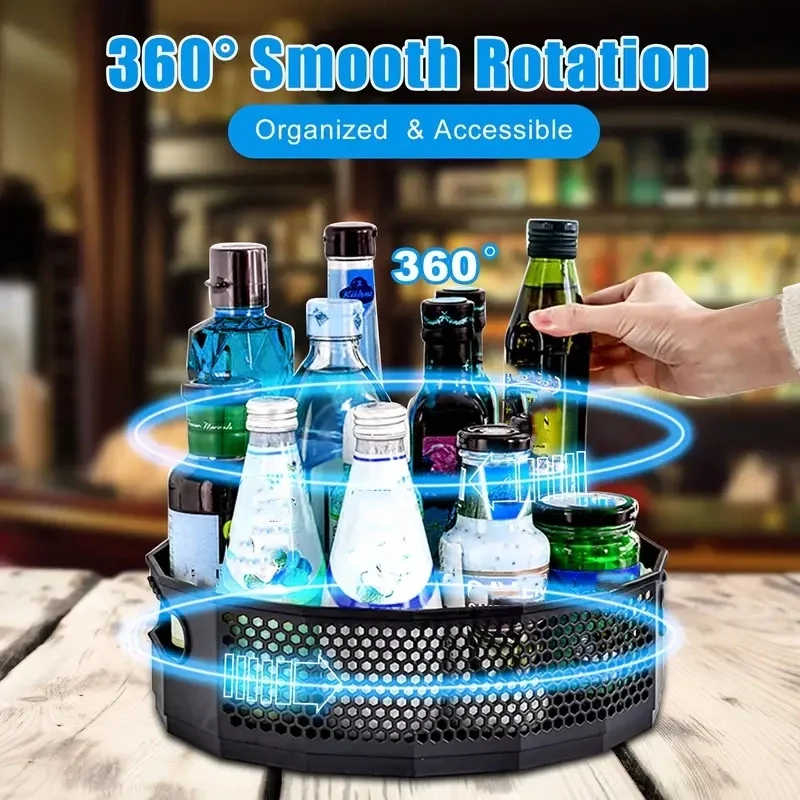 1Pc/Kitchen Rack Rotating Spice Rack Household Kitchen Supplies Storage and Organization Desktop Storage Cosmetics Turntable